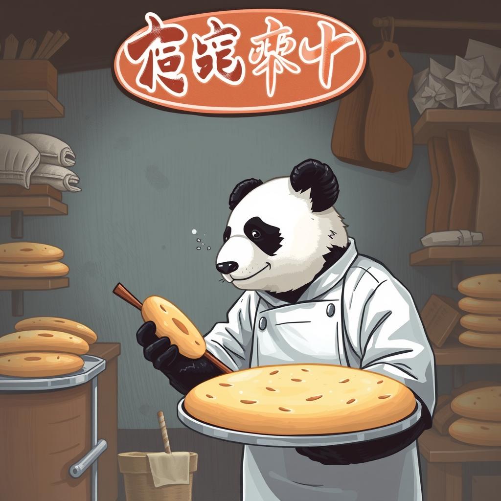 panda w piekarni