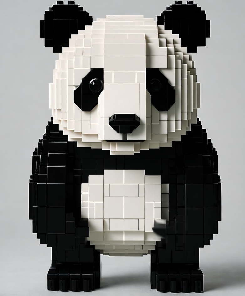 panda z klocków