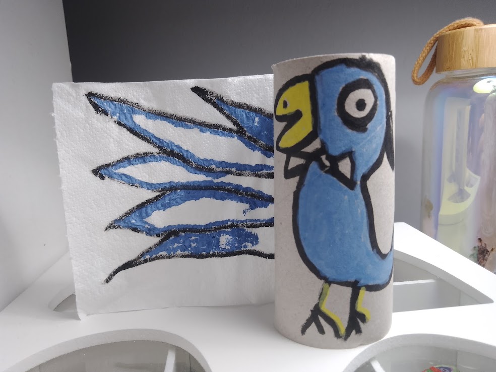 ptak z rolki papieru