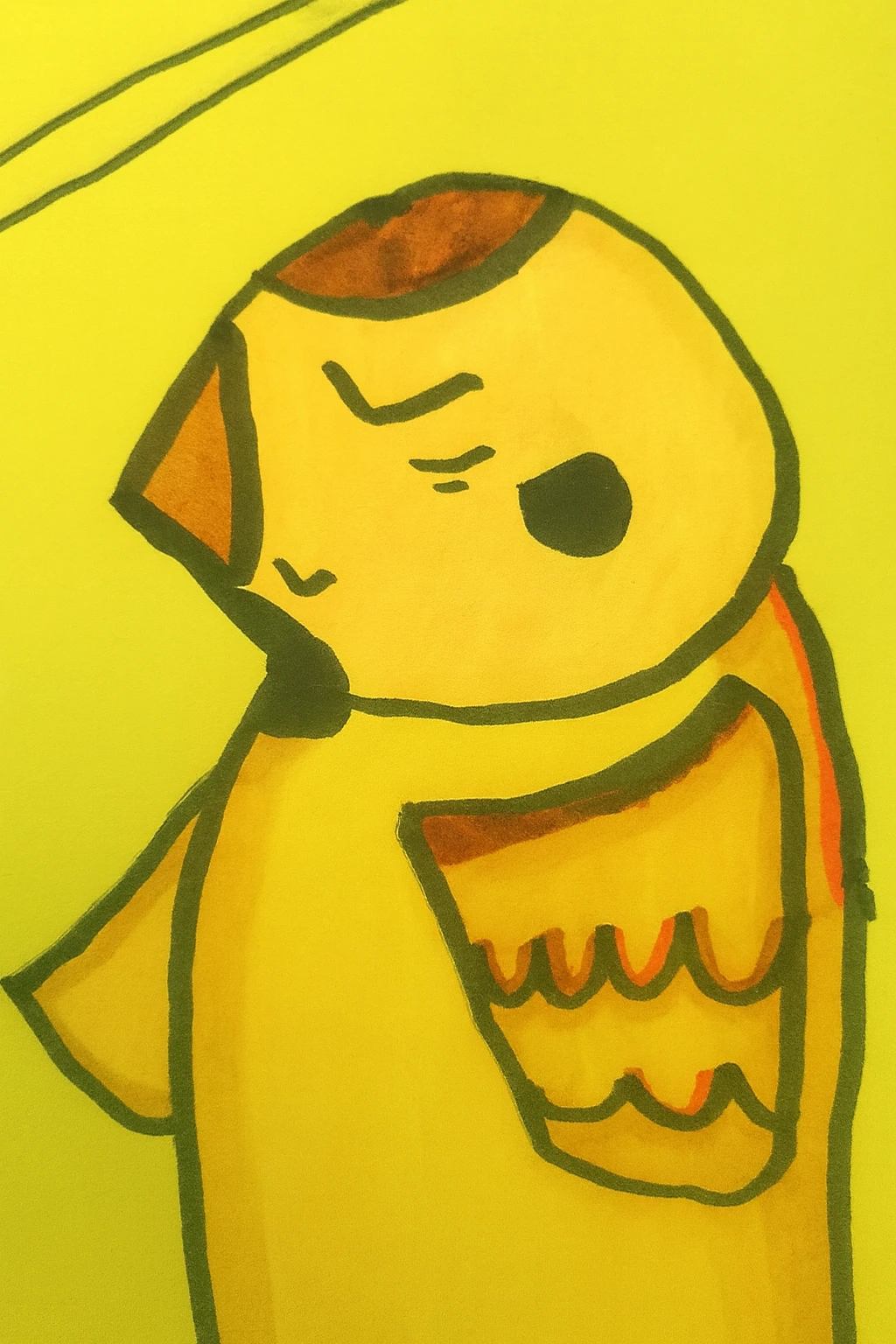 Słodki cartoonowy wróbelek mazurka z zamkniętymi oczkami