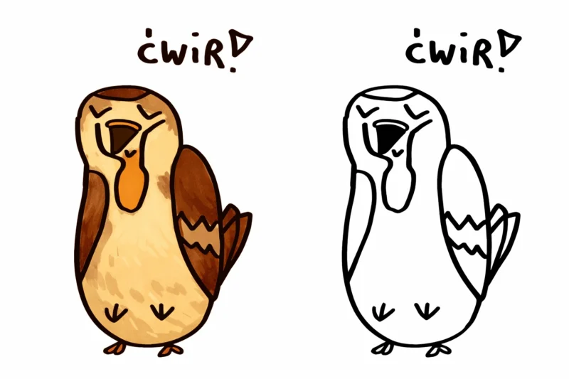 Wróbel: kolorowanka