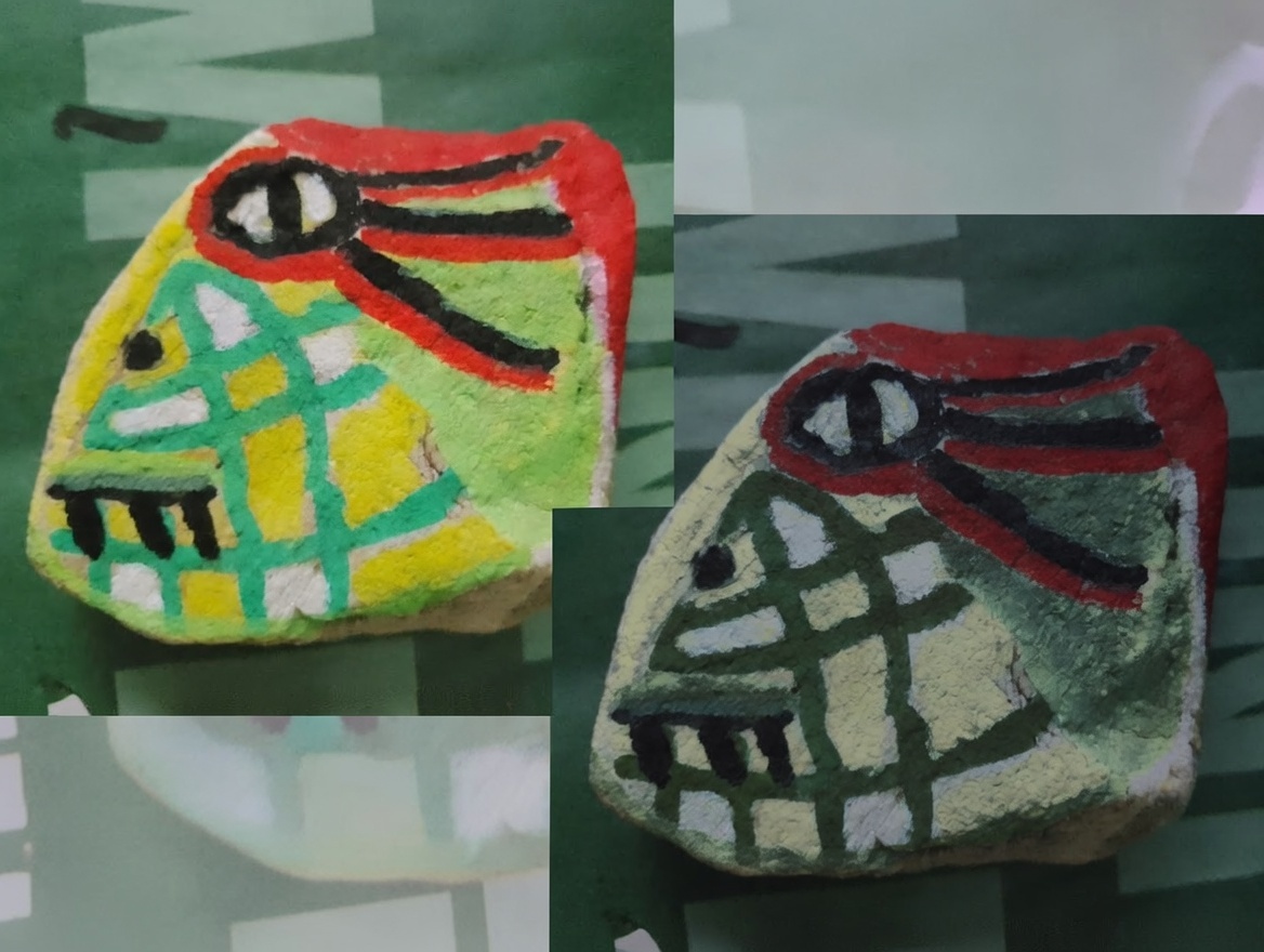 Gotowa szamańska głowa węża – wyraźne kolory i kontury