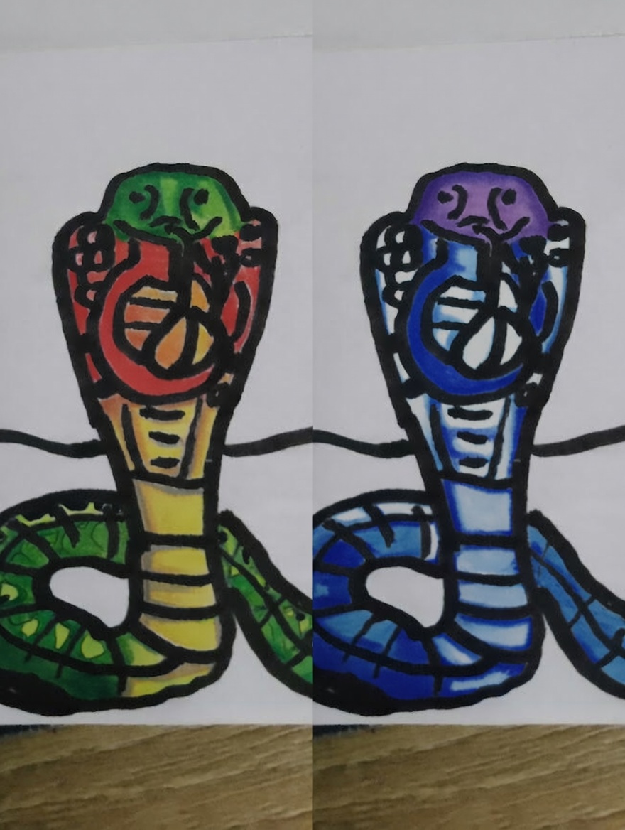 Prosty rysunek kobry krok po kroku – super na początek!