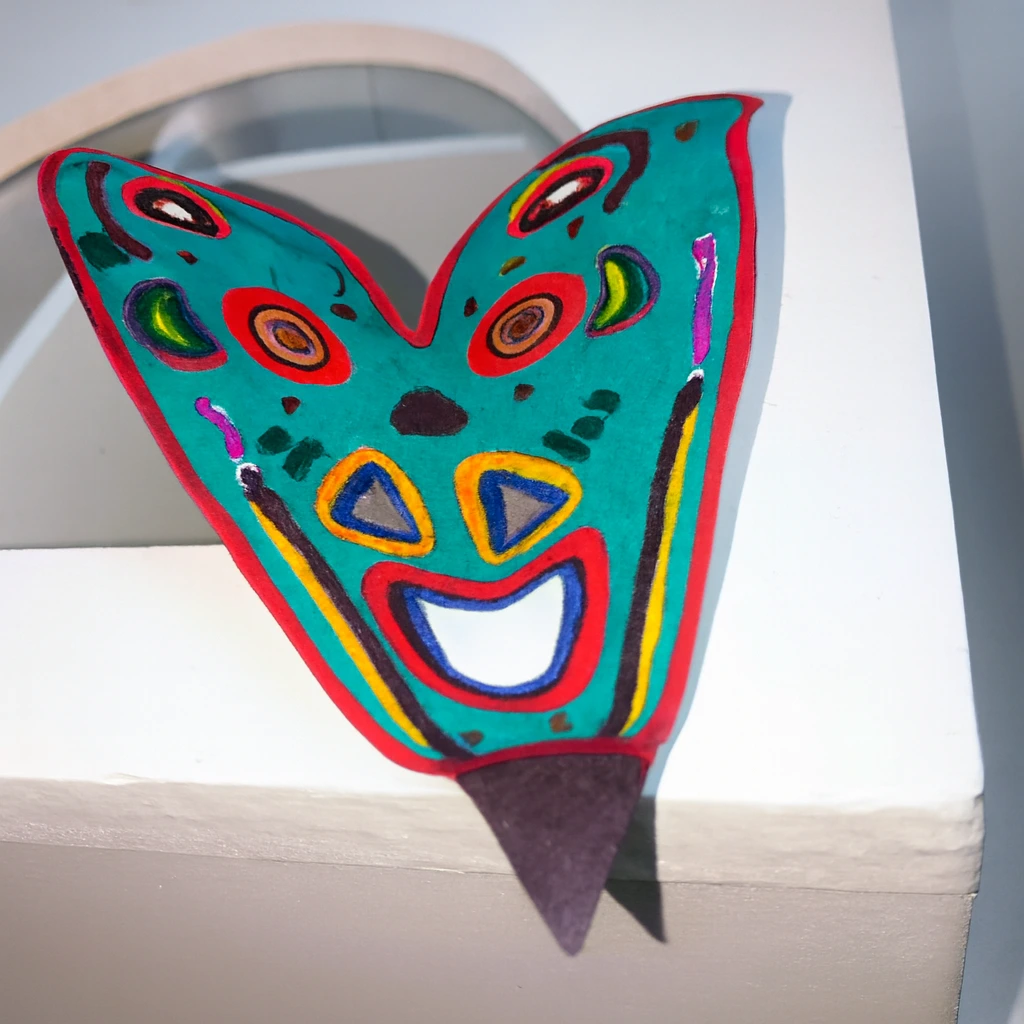 Prosty szablon motylka z buźką – baza do wycinania i szalonego kolorowania