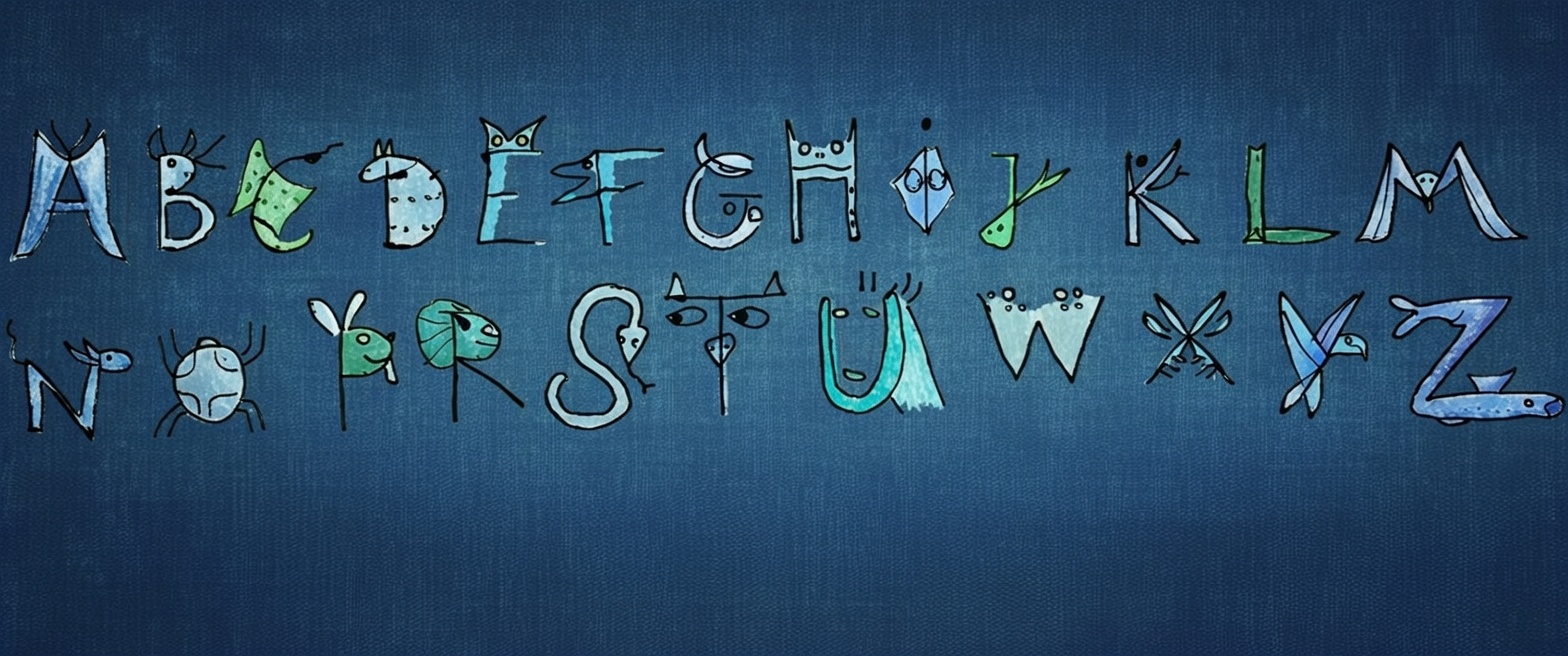 Przykładowy zwierzak-literka – baza do własnych kreacji