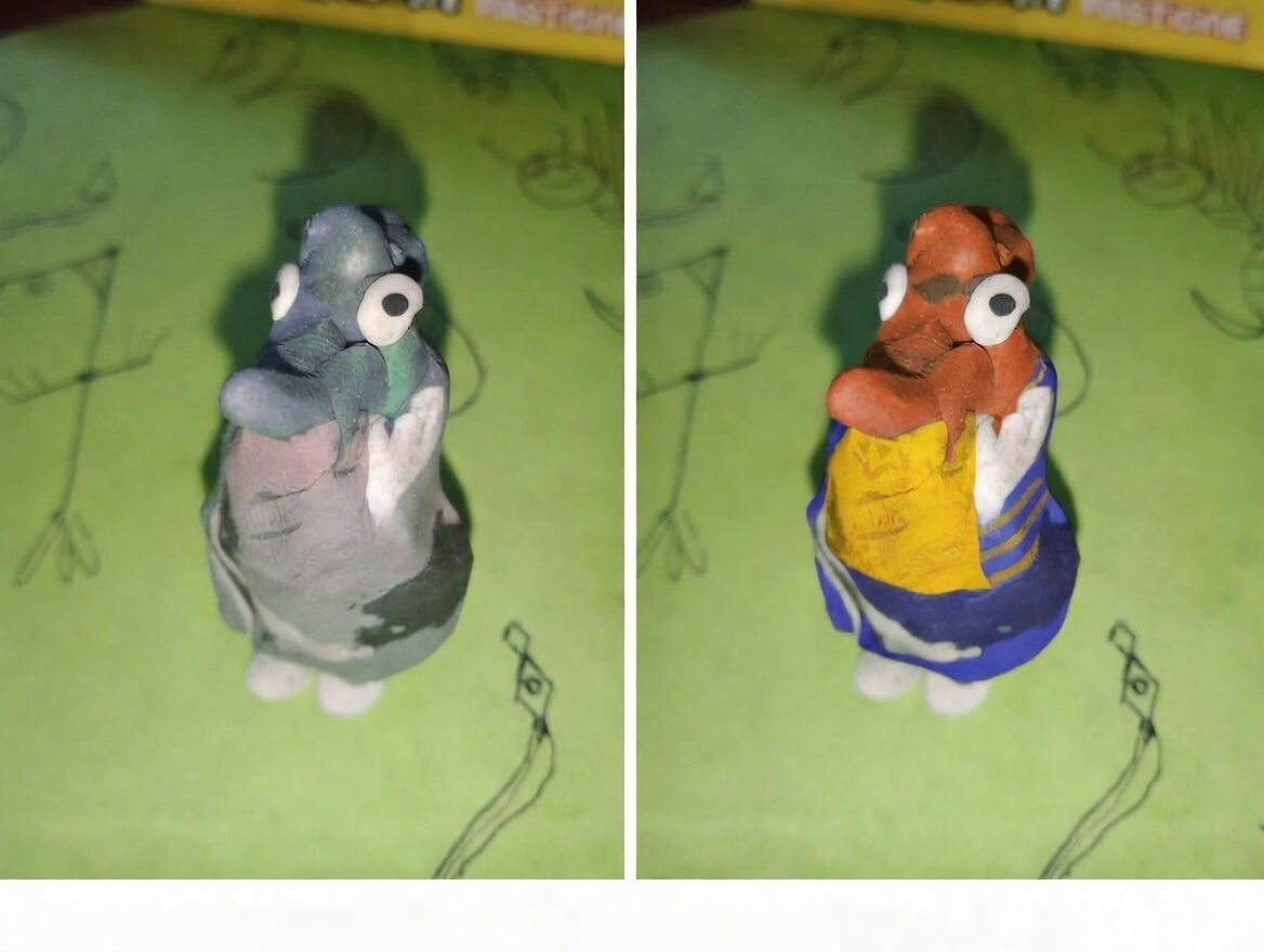 Podobny dziwny gołąb z plasteliny