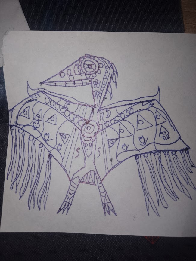 Kolorowy pterodaktyl – gotowy rysunek