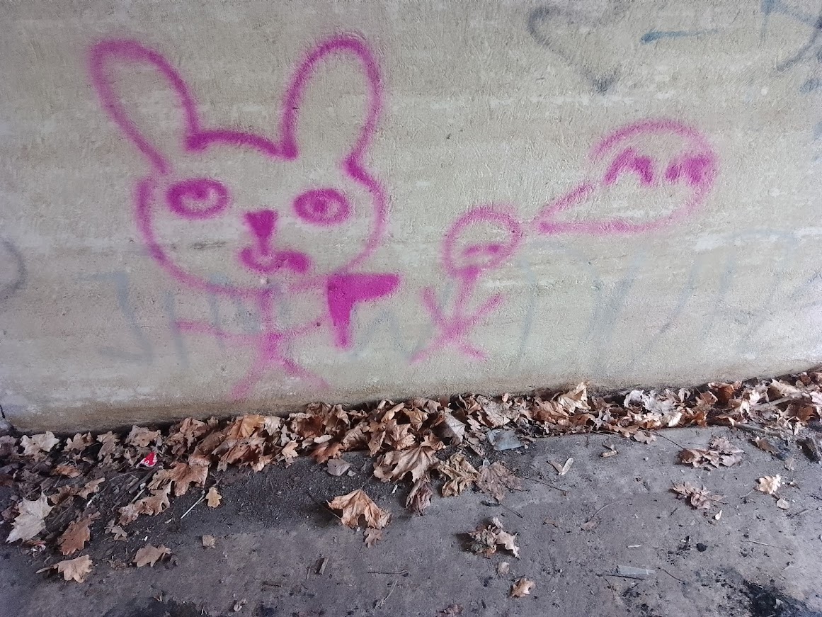 rysunek różowego królika