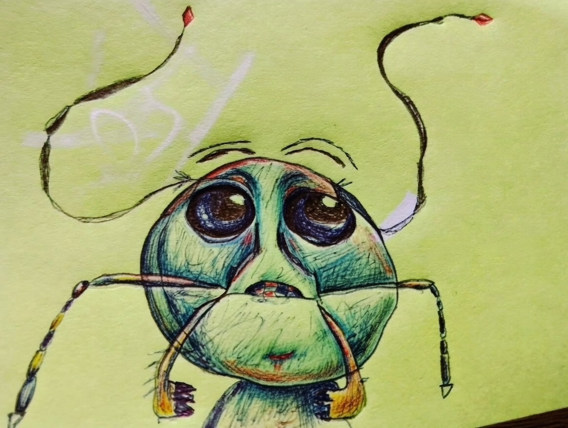 rysunek głowy mrówki